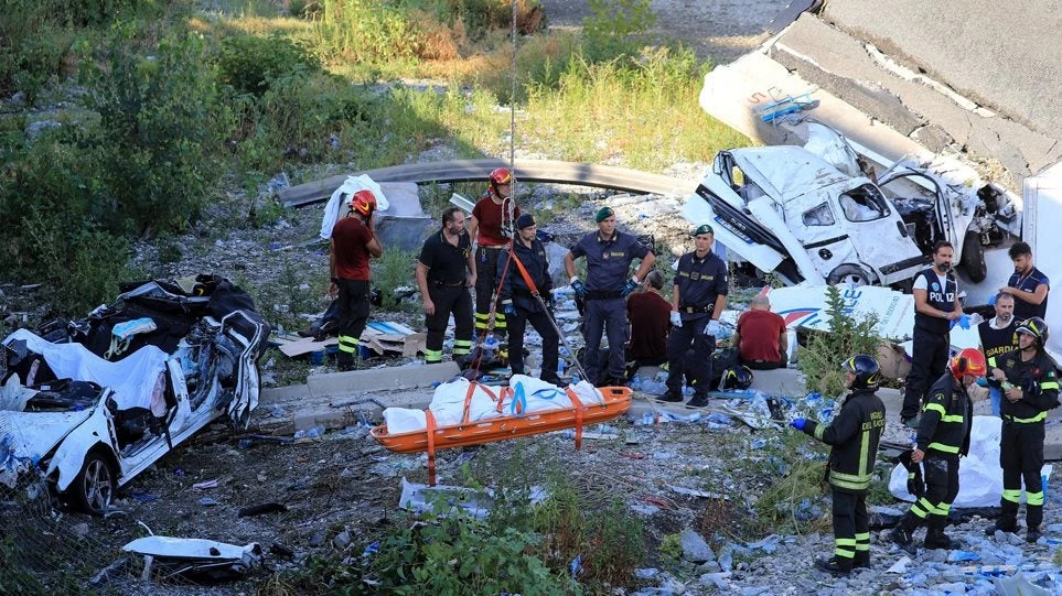 Τραγωδία στη Γένοβα: Στους 38 οι νεκροί από την κατάρρευση της γέφυρας